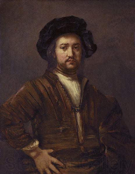 REMBRANDT Harmenszoon van Rijn Portrait of a man with arms akimbo Spain oil painting art